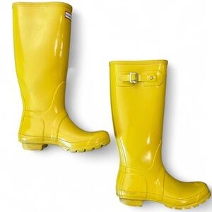 Yellow Hunter Rain Boots Original Gloss US 7